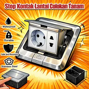COD STOP KONTAK LANTAI + STOP KONTAK ARDE SOKET TANAM FLOOR 2 PIN