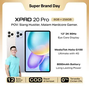 [Exclusive Afdhal] Infinix XPAD 20 Pro 8/256GB - Mediatek G100 Ultimate - 12" 2K 90Hz  - 8000 mAh - 4G LTE