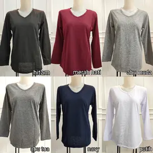 3 PCS ATASAN STREET POLOS PANJANG V NECK | PAKET ISI 3 KAOS PANJANG KERAH V