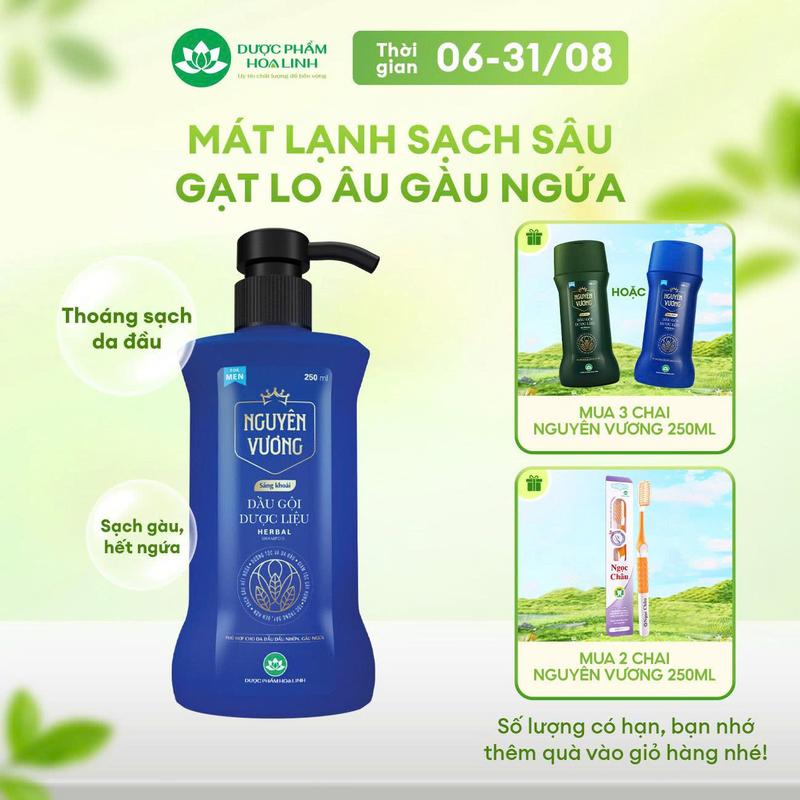 Dầu gội dược liệu Nguyên Vương Sảng khoái dành cho nam chai 250ml - Hương sảng khoái