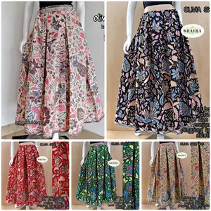 BATIK SOLO TRENDY / OLIVIA SKIRT DAUN / ROK BATIK SOLO BAHAN KATUN TEBAL / ROK BATIK MODEL KLOK A