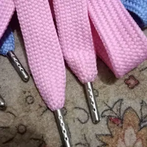 tali sepatu gemuk lebar 2 cm  ujung besi harga per 2 tali warna pink