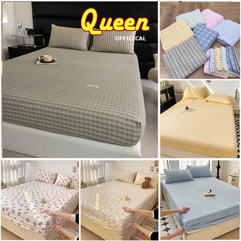 Bộ ga gối cotton đũi 3 Món, Ga trải giường m2.m4.m6.m8, Drap giường đũi thoáng mát mềm mịn-Queenhome