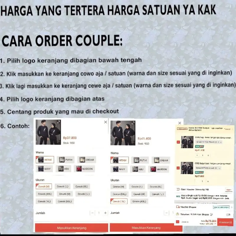 BAJU KAOS COUPLE PASANGAN LENGAN PANJANG / BAJU KAOS COUPLE PASANGAN / BAJU COUPLE PASANGAN / BAJU KAOS COUPLE PASANGAN/ COWOK/CEWEK 1