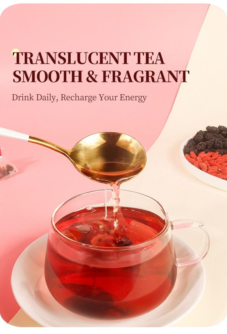 Teh Murbei Goji Hitam & Kurma Merah - Teh Herbal Penambah Tenaga Alami, Bantu Atasi Capek, Lelah & Kurang Stamina Karena Begadang atau Kerja Keras, 100% Bahan Premium, Praktis 1 Paket Langsung Seduh!