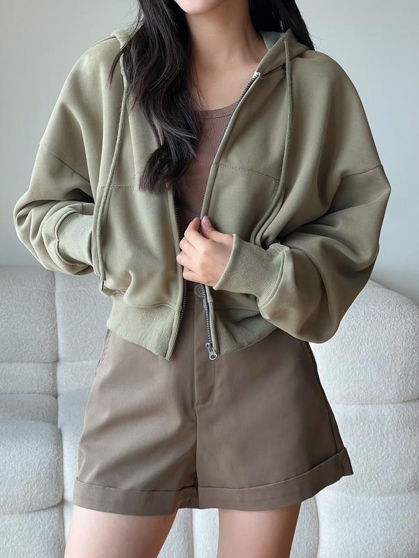 Áo Khoác Nỉ Croptop Mũ Siêu To, Áo Hoodie Zip Dày Dặn Form Rộng Hàn Quốc, Áo Dáng Ngắn Siêu Xinh Chất Nỉ Hàn Miho House | BigBuy360 - bigbuy360.vn