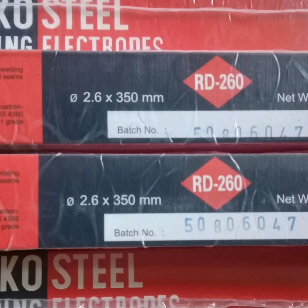 Nikko Steel KAWAT LAS RD260 2.6X350mm Kemasan 1kg Elektroda Las Berkualitas Tinggi untuk Proyek Welding Profesional