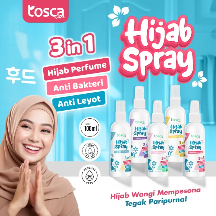 Hijab Spray Tosca Anti Leyot Parfum Pewangi Jilbab Kerudung Anti Lepek 100ml 0
