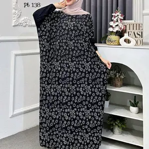 Kaftan Twill Original Fashion Baju Muslim Wanita Terbaru Dress Motif Batik Desain Elegan LD 150 PB 140 Bahan Tebal Adem Tidak Nerawang