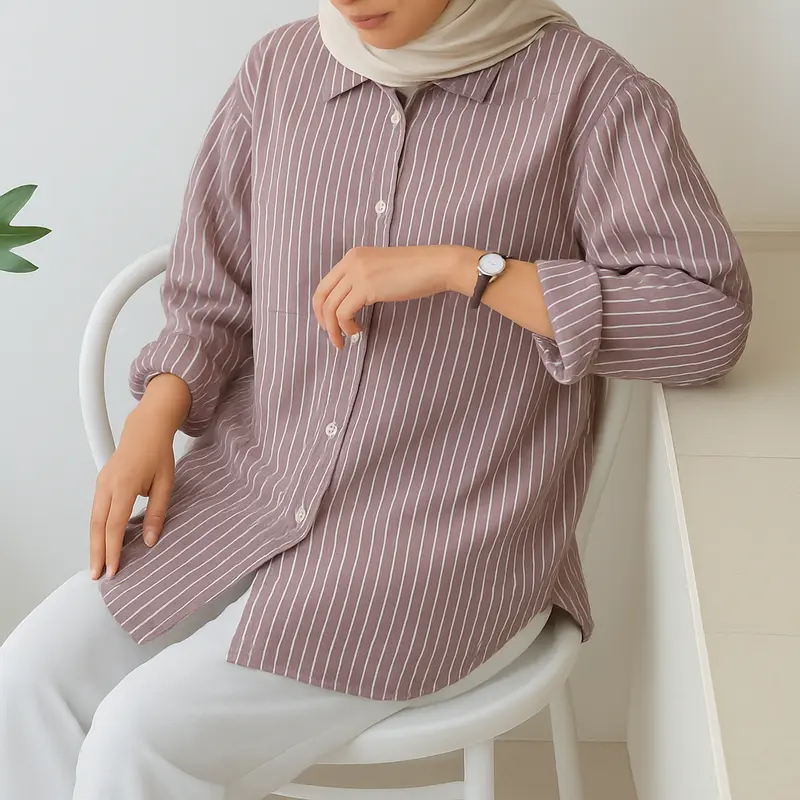 Fukutani Kemeja Salur Oversize - P1077 8