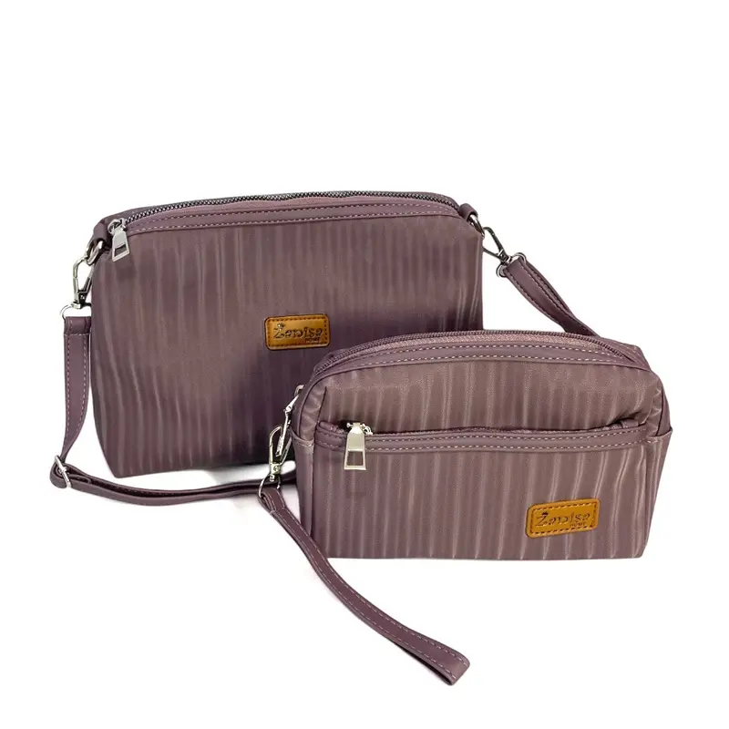 1 Paket isi 2pcs tas selempang wanita multifungsi dan dompet wanita clutch by zanisa 1