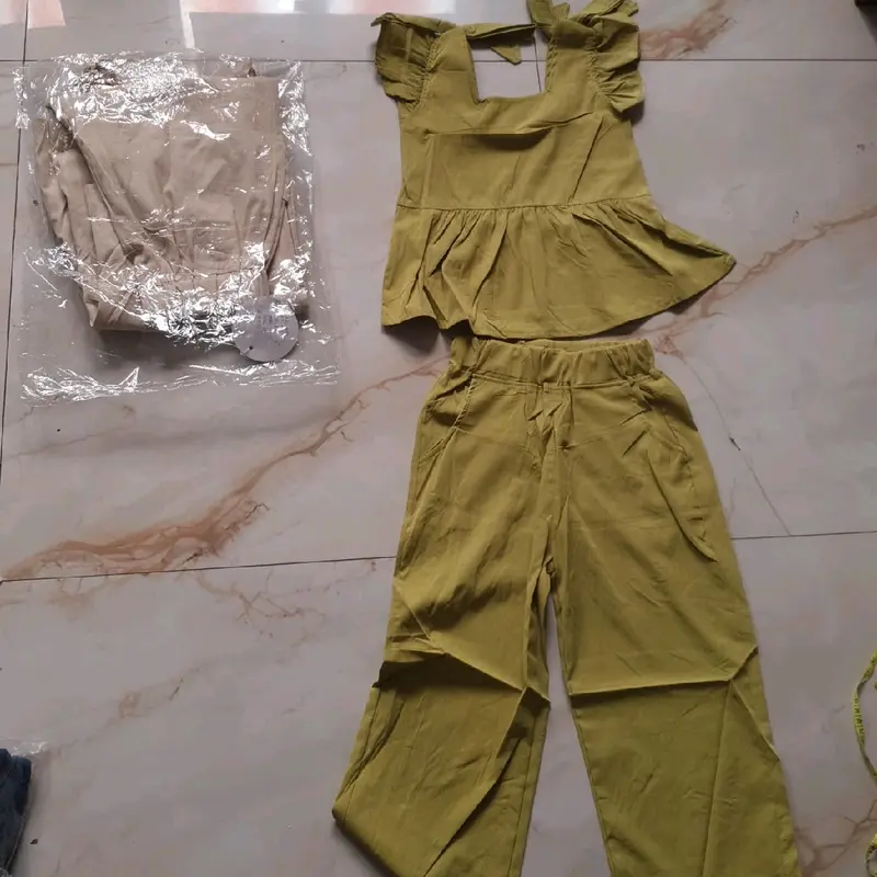 4-8 Th Setelan anak perempuan tali pita bahu cotton 2