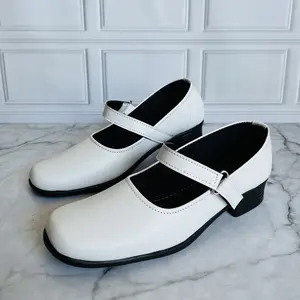 Trixbee Sepatu Pantofel Putih Hak 3 CM Paskibra Hitam Heels Wanita