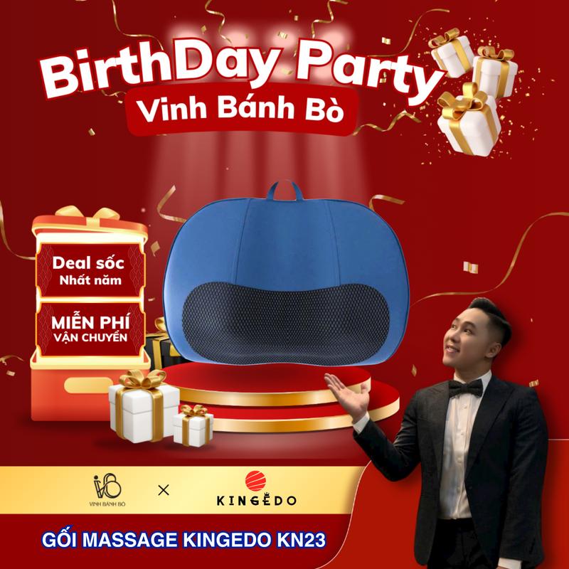 [ ĐỘC QUYỀN VINHBANHBO ] Gối Massage Cổ Vai Gáy KingEdo KN23 - Máy Mát Xa Toàn Thân Nhiệt Hồng Ngoại - Chuyên Sâu Cho Cổ, Vai, Gáy, Lưng, Đùi, Chân- Sử Dụng Tại Nhà, Văn Phòng, Trên Ô Tô - Quà Tặng Cho Bạn Bè, Người Thân
