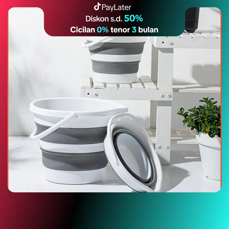 Megam Ember Lipat Portable 5L 10L Ember Kamar Mandi Keranjang Lipat Baju Laundry Ember Lipat Pancing Travel  Ember Pel Plastik Lipat Baskom Wadah Serbaguna Water Bucket Foldable Collapsible HSB683 0