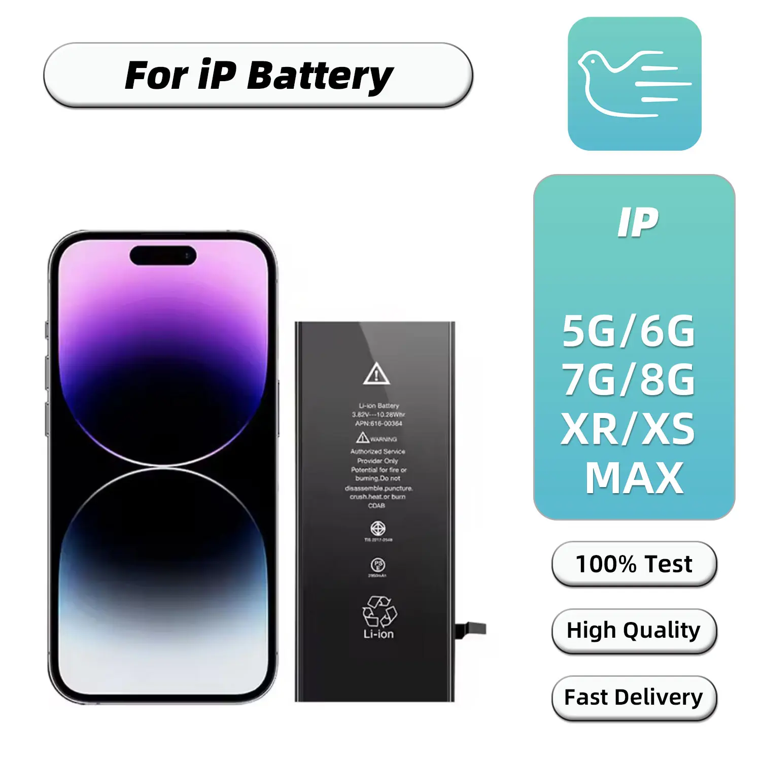 New Replacement Original Ip Series iPhone Battery For 5G 6G 7G 8G XR XS MAX Accessories Batteries Accessories Batteries Installation Smartphones Cellphone Mobile Charging Lithium Chargeable