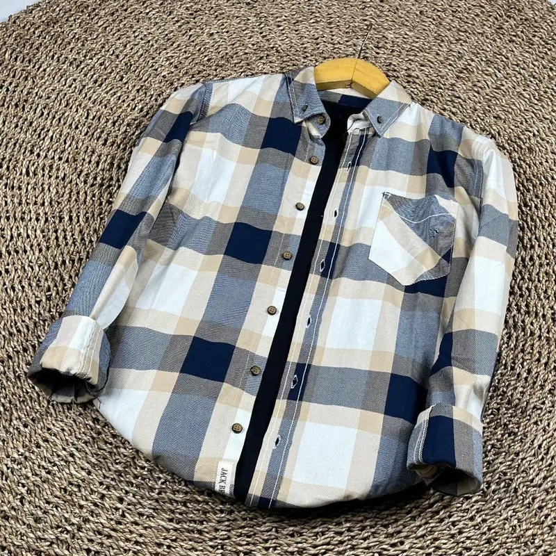 MAXIMUS.ID | Kemeja Flanel pria casual kemeja lengan panjang cowok JACKBROWN 2