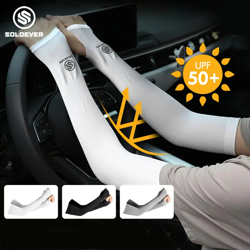 【2 Đôi】 Tay Áo Chống Nắng Chống Tia UV UPF50+ - Tay chống nắng đa - Dùng Ngoài Trời - Soloever Hàn Quốc - Unisex - Bao Tay - Phù Hợp Đạp Xe 6