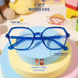 Mosslens Kacamata Anak Bisa Minus Bentuk Geometric Style Kids Girl and Boy Bahan Lentur TR90 7363