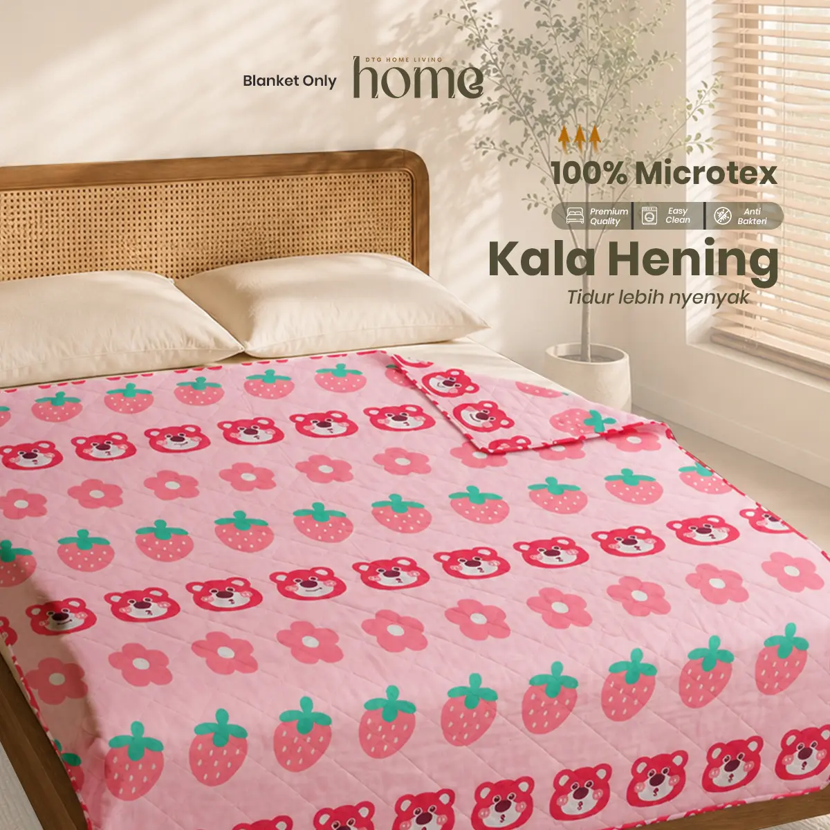 DTG HOME - Selimut Only Microtex Premium Lembut Adem Motif Lucu Dan Estetik