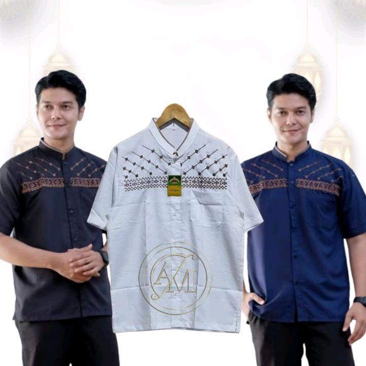 Harga Satu Paket Lebih Murah / Harga 3 Baju Koko pria lengan pendek bordir jasuke kekinian / Beli 3 Harga lebih murah / fashion muslim Katun Dewasa Formal Panjang 6