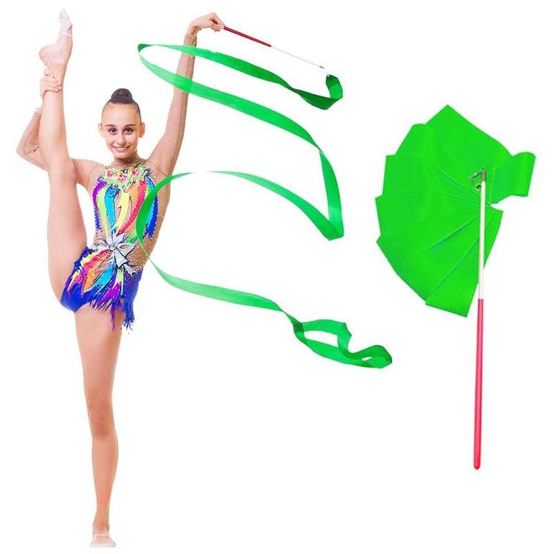 Product Introduction of 2M 4M Colorful Dance Ribbon Gym Rhythmic Art Gymnastic Streamer Gymrama Ribbo Stick Rod X3Z0 32