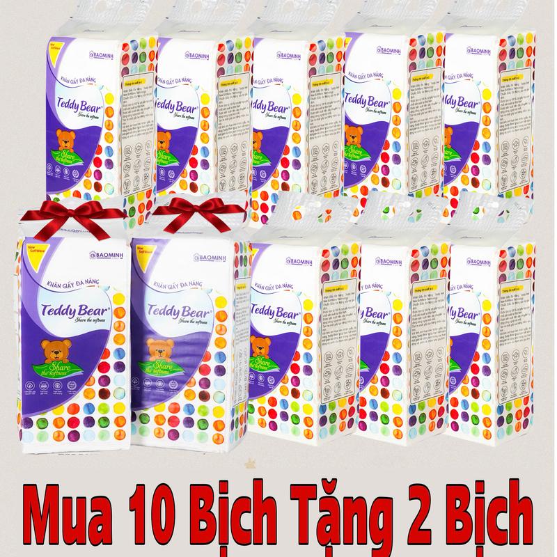   DEAL ĐỘC QUYỀN  Thùng 10 Bịch Tặng 2 Bịch Giấy Rút Đáy Treo Tường TEDDY BEAR 900 Tờ 4 Lớp NewSoftwave thế hệ mới đa năng tiết kiệm thiết kế nhỏ gọn tinh tế 