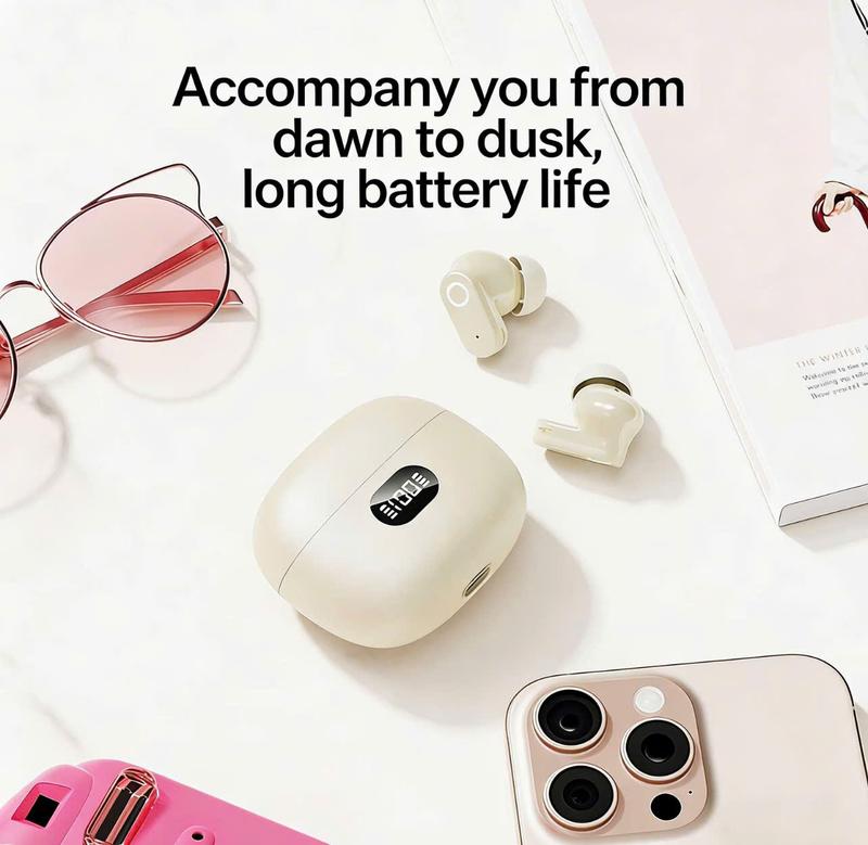 ai nghe Bluetooth KY5 PRO không dây cao cấp, âm thanh HiFi chân thực, thiết kế nhỏ gọn đeo êm, mic ENC giảm tiếng ồn, màn hình kỹ thuật số thông minh, IPX5, điều khiển cảm ứng