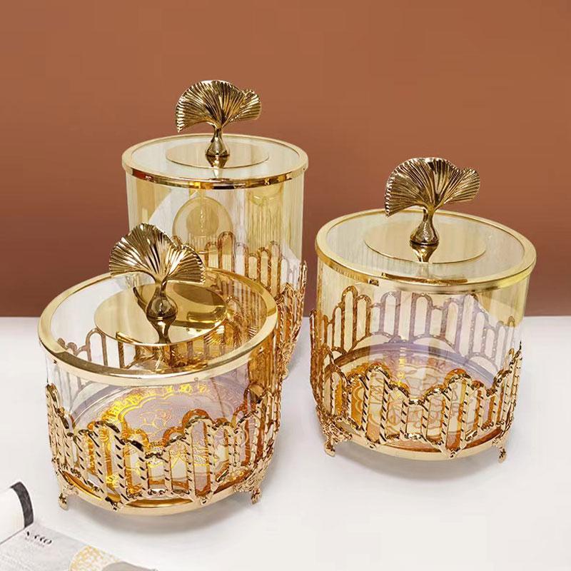 Product Introduction of Toples Gold Toples Kaca Guci Penyimpanan Kaca Bening Rumah Meja Kopi Meja Permen Meja Atas Kotak Penyimpanan Retro Mewah Kotak Penyimpanan Disegel Ornamen Dekoratiftransparent Glass Storage Jars Home Toples Aesthetic Lebaran 1 Set Toples Kaca Aesthetic 16