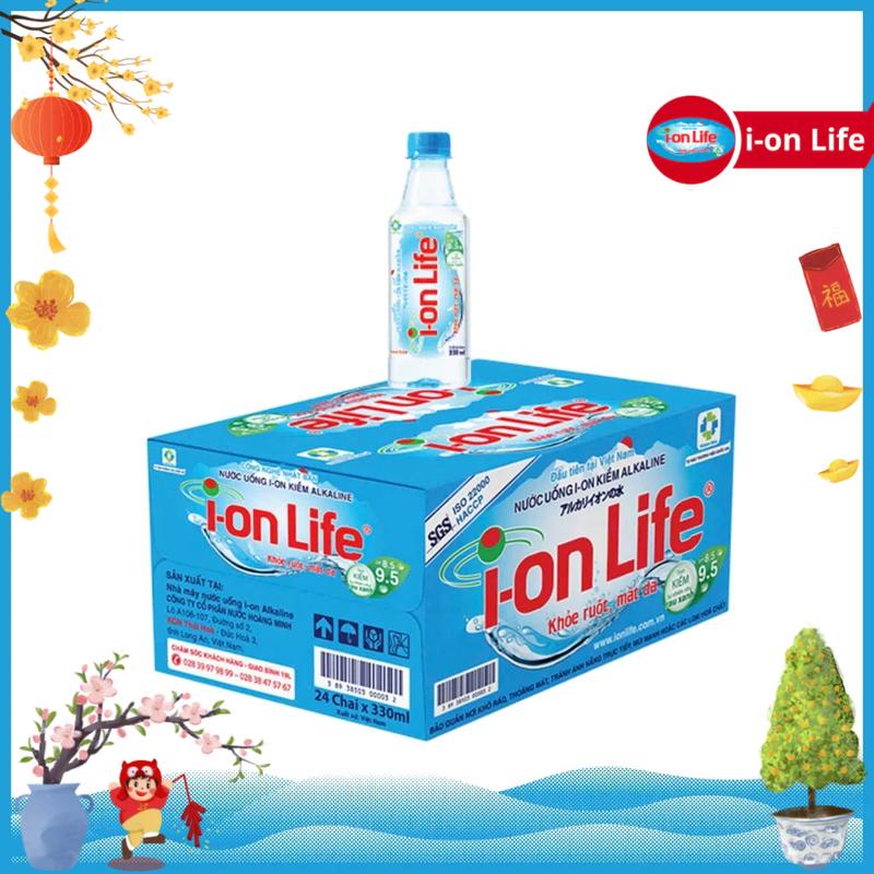  Thùng 24 Chai Nước Uống ION Kiềm Đóng Chai ION Life 330ml - Khỏe ruột Mát gan Hỗ trợ tiêu hoá Trung hoà axit dư thừa ổn định huyết áp bù khoáng với công nghệ Đức và Nhật nước suối chai nhỏ 