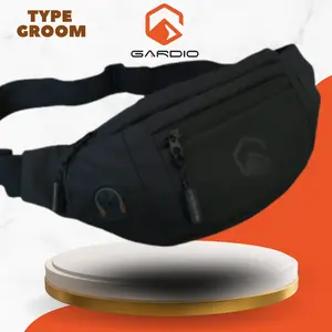 Gardio Groom Waistbag Pria dan Wanita Anti Air Bahan Bimo Waterproof dengan 3 Resleting - Slingbag