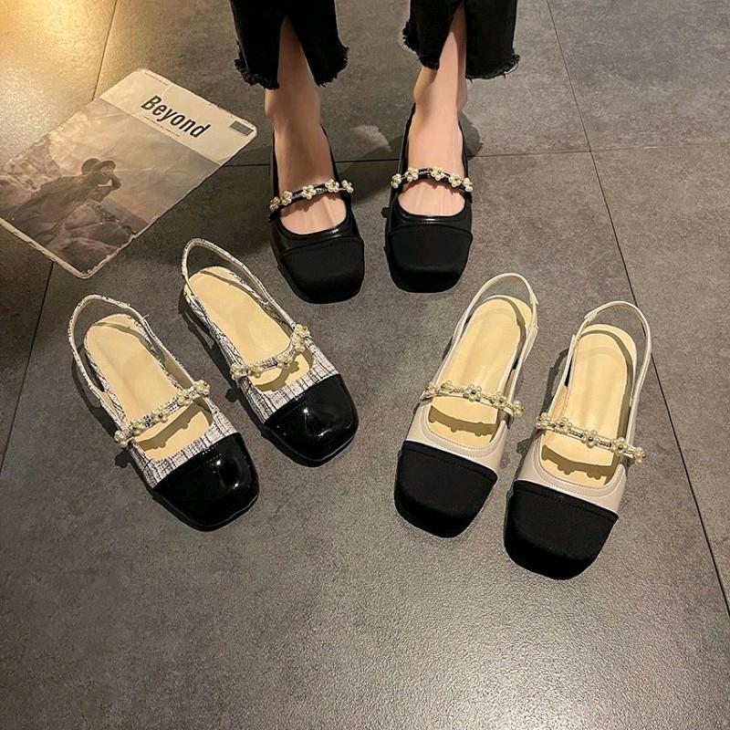 Sandal Flat Shoes Wanita Import Terbaru Motif Bunga Sandal B27 2