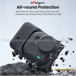 aMagisn Silicone Case for Insta360 Go Ultra All Round Protective Cover with Lanyard Go Ultra