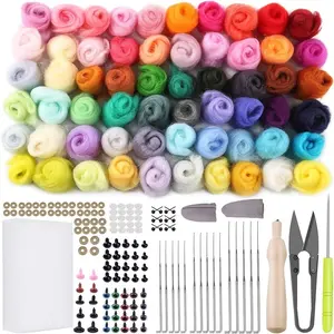 BUDDUR 60Colors Wool Felting Kit With Instruction And Felting Needles