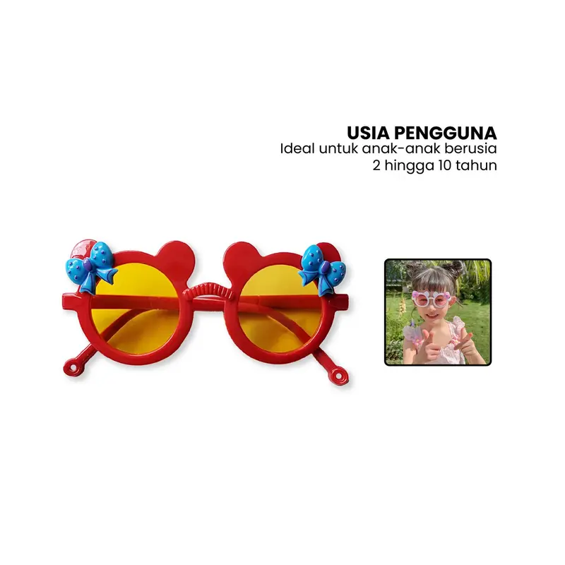 [COD] GD C1129 Sunglasses Kids Kacamata Anak Imut Motif Mouse Pita 2
