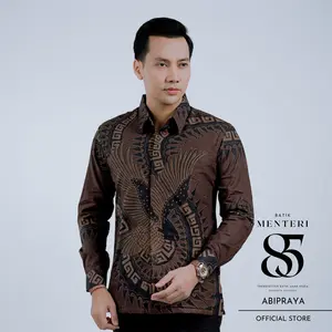 Batik Menteri 85 Motif Abipraya Batik Kerja Kondangan Kemeja Batik Slimfit Lapis Furing