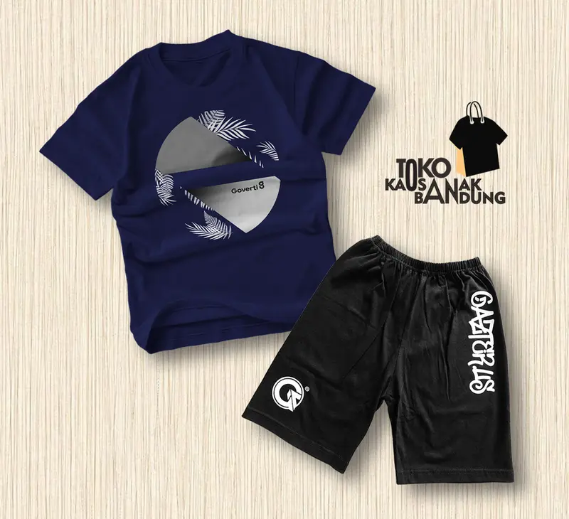 Setelan Kaos Anak Laki-Laki Celana Boxer Pendek Usia 4-12 Tahun All Motif Baru 8