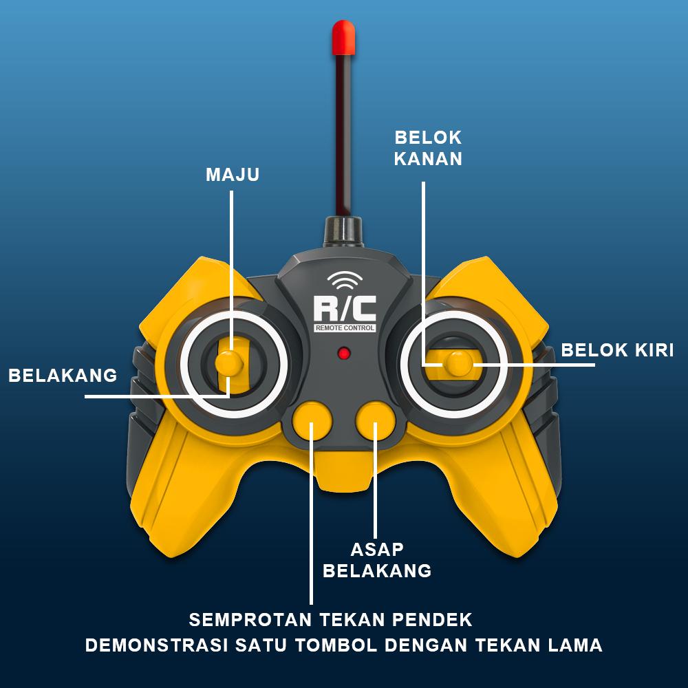 QQbaby RC Ekskavator Semprot Asap 6 Saluran Baterai 3.7V 1200mAh Mainan Alat Berat Anak dengan Lampu LED dan Suara Hidrolik