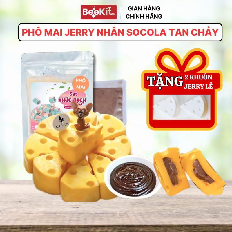 [Tặng Khuôn Jerry] Set Nguyên Liệu làm 8-10 cái Phô Mai Jerry Nhân Socola Tan Chảy - Thành phẩm 8-10 cái lớn tặng khuôn Jerry lẻ - Tiệm Của Bee Beekit