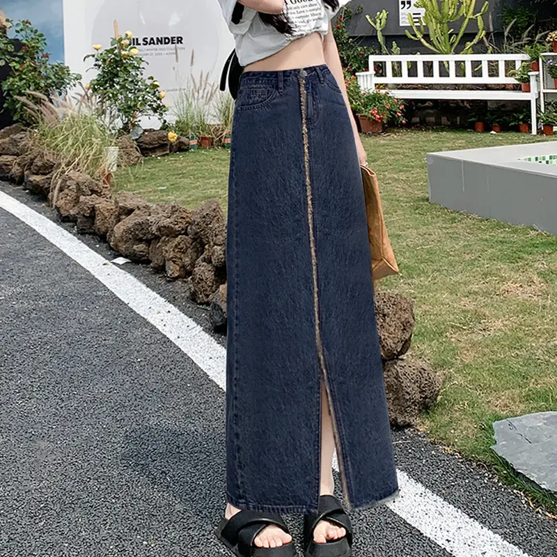Ootd Rok Wanita Casual Irregular Korea Fashion Mewah Maxi Skirt 5