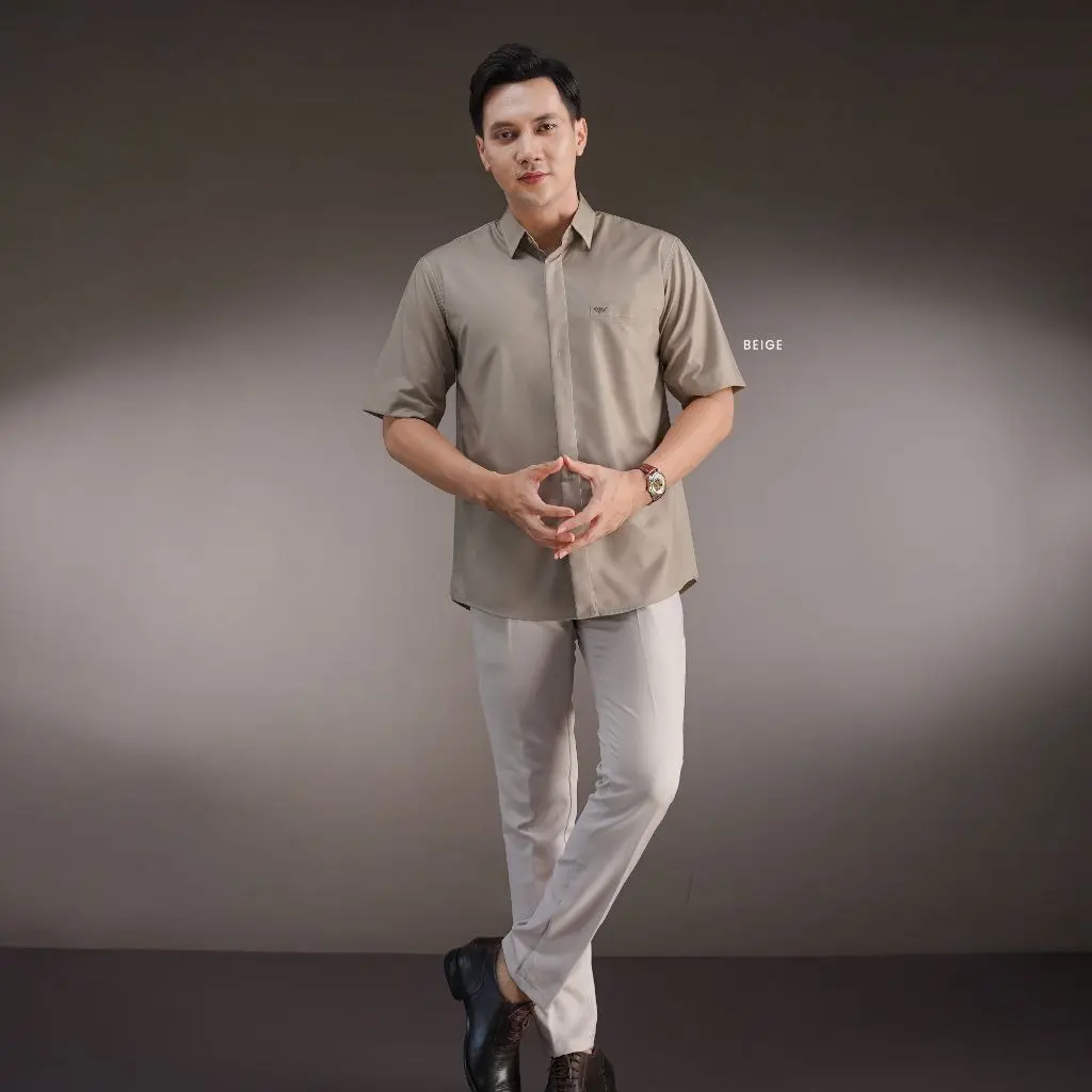 [Koko Lengan Pendek] Beige