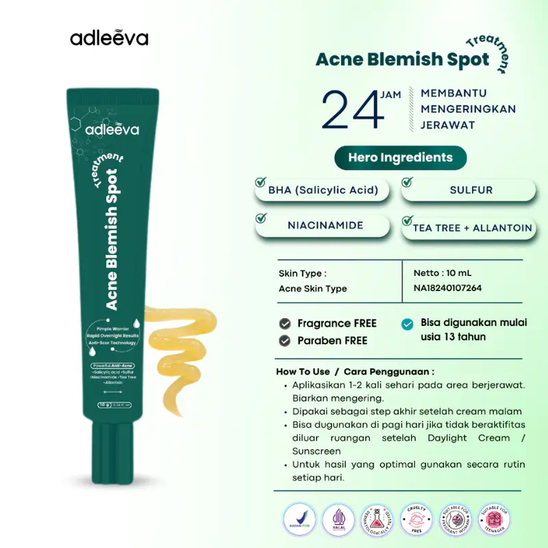 Adleeva Skincare Official Paket Acne Basic Mengatasi Jerawat dan Mencerahkan Wajah Isi 4 Pcs 5