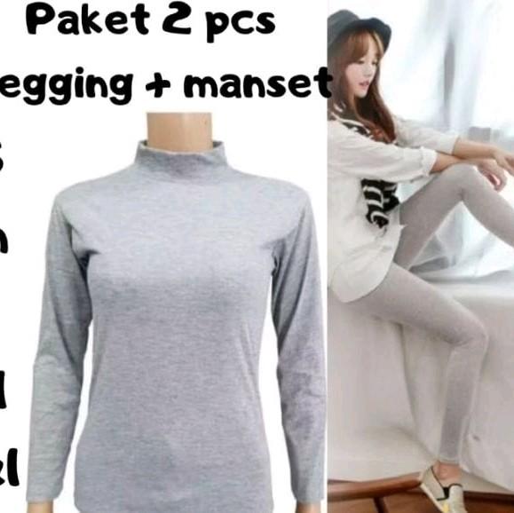PAKET 2 PCS STELAN MANSET LENGAN PANJANG KRAH TINGGI KAOS MANSET KT 6