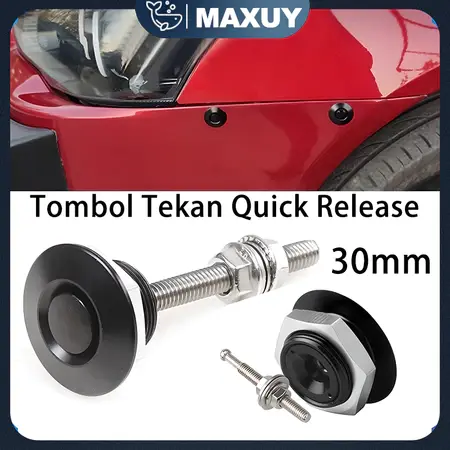30mm Quick Release Hood Lock Clip Push Button Car Bumper Latch Kit 0