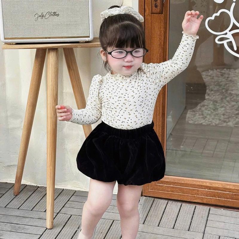   Nini Kids -Áo giữ nhiệt cho bé Gái chấtt liệu thun zip mềm có bán lẻ quàn bí   Áo giữ nhiệt hoa nhí  