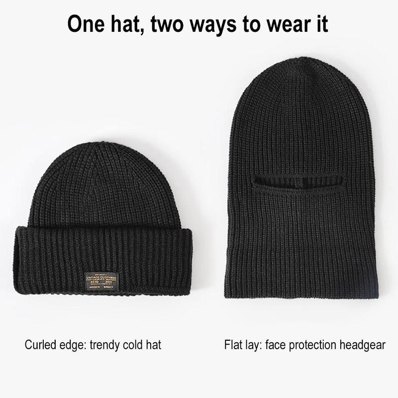 Product Introduction of Single Hole Ski Hat,Winter Warm Knitted Hat,Full Cover Face Mask Hat Bonnets,Face Neck Cover N1A4 32