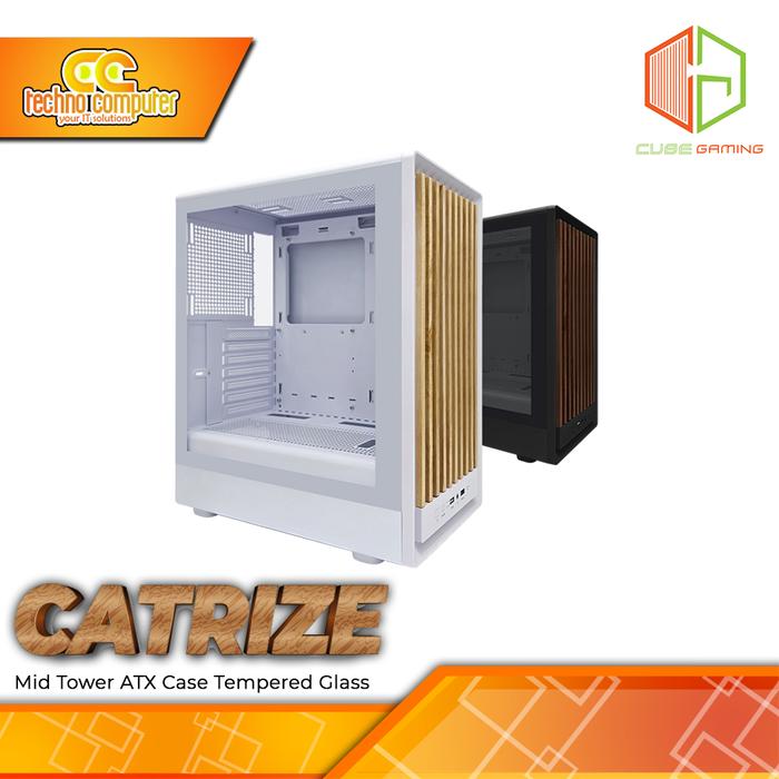 Gambar CASING CUBE GAMING CATRIZE - Mid Tower ATX Case Tempered Glass dari Techno Computer Bali Kota Denpasar Tokopedia