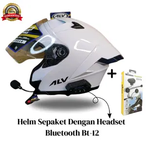 (SEPAKET) HELM ALV ULTRON PRO DENGAN INTERCOME ATAU HEADSET BLUETOOTH BT-12, 100% ORIGINAL, MOTORCYCLE GANTENG.