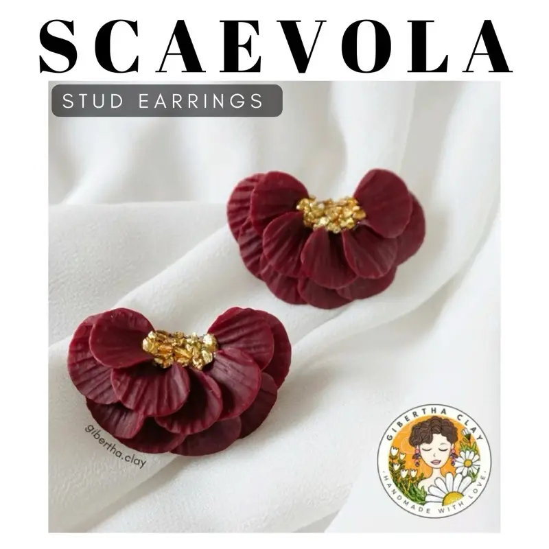 GIBERTHA | SCAEVOLA - Anting Wanita Handmade Clay Earrings / Anting Pesta