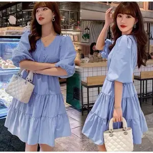 Gaun Plisket Wanita [Ruffle & Layer Cantik] - Dress Korean Style, Tampil Modis
